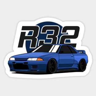 gtr r32 dark blue side angle Sticker